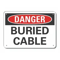 Plastic Buried Cable Danger Sign: Plastic, Mounting Holes Sign Mounting, Not Retroreflective (MPN LCU4-0351-NP_10X7)