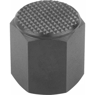 KIPP Tapped Positioning Foot w/Serrated Face: Internal Threads, Serrated, M6 Thread Size - Tapped Positioning Feet with Serrated Face