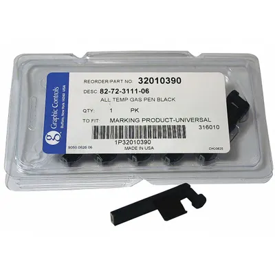 GRAPHIC CONTROLS Pen: Pens, MP-Marking, Black, 82-72-3111-06 -BLACK STATIC PENS, Fine, Pen - Circular Chart Recorder Pens