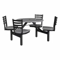 PALMER HAMILTON Picnic Table: Fiberglass, Durable Fiberglass Finish, Gray, 34 in Overall Ht (MPN PH-4S36RD-SGBSG)