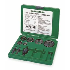 This 11-piece hole cutter kit is made from high speed steel for cutting precise holes in metal materials such as sheet metal, steel, and aluminum. The cutters feature 11, 13, 14, 16, 6, and 8 teeth configurations, with a maximum cutting depth of 1/4 inch. Suitable for creating clean openings for conduit, pipe, or cable routing in electrical, plumbing, and HVAC installations.