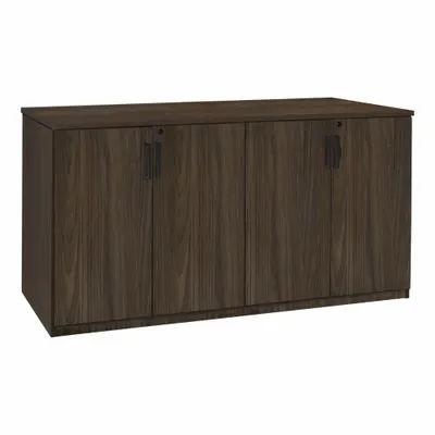 REGENCY Storage Cabinet: Neo Walnut, Laminate/Melamine, 36 in Overall Ht, 72 in Overall Wd - Desk Height Storage Cabinets