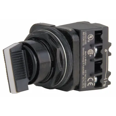 Siemens Selector Switch: 30 mm Panel Mounting Size, 3 Positions, Extended Lever - Selector Switches