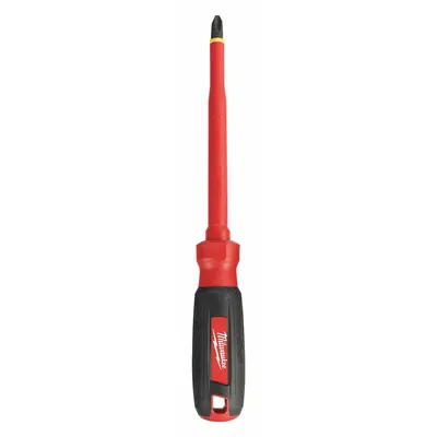 MILWAUKEE Insulated Phillips Screwdriver: Long Lg, Friction, Not ESD Safe, Tether Ready - Insulated Phillips Screwdrivers