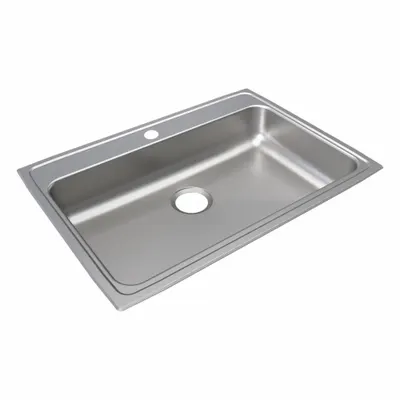 JUST MANUFACTURING 22 in x 31 in Drop-In Kitchen Sink - One-Bowl Counter-Mounted Kitchen & Bar Sinks without Faucets