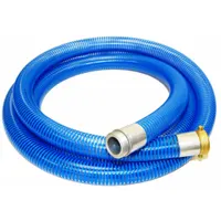 Suction and Discharge Hose: 1 in Hose Inside Dia., 90 psi, Blue/Clear, 1 in x 1 in Fitting Size (MPN BWS100-15MF)
