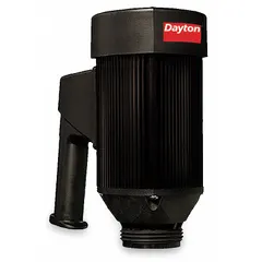 Corded electric motor for powering drum pumps in fluid transfer applications. Rated 1 hp at 220 V AC with aluminum housing. Designed for intermittent duty cycle. Compatible with model 1DLL3.