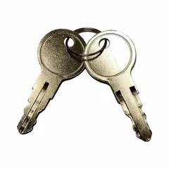 Replacement keys for the PRO1 IAQ T150 Plastic Thermostat Guard. Used to lock and unlock the guard, providing secure access to thermostat controls in HVAC systems.