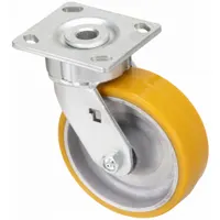 APPROVED VENDOR Plate Caster: Swivel, No Brake, Polyurethane, 6 in Wheel Dia., 2 in Wheel Wd, Slot (MPN P24S-UA060KP-14)