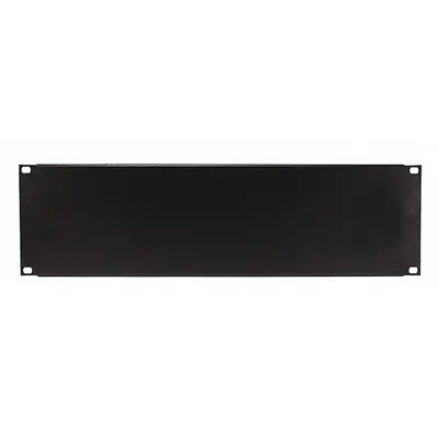 MONOPRICE Blank Panel: 3 Rack Units, 19 in Overall Wd, 5 1/4 in Overall Ht, Black - Blank Filler Panels