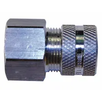 Straight metallic cable grip with aluminum body in silver finish. Features 1 in MNPT box connection and accommodates cord diameters from 0.88 in to 1.00 in. Includes gray color-coded grommet. Rated for Class II, Division 1 & 2 hazardous locations, suitable for environments with combustible dusts