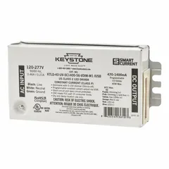 App programmable LED driver with 40W max output, 120-277VAC input, and 10-56VDC output. Features 0-10V dimming and adjustable output current from 470 to 1400mA. Suitable for powering and dimming commercial and industrial LED lighting fixtures.