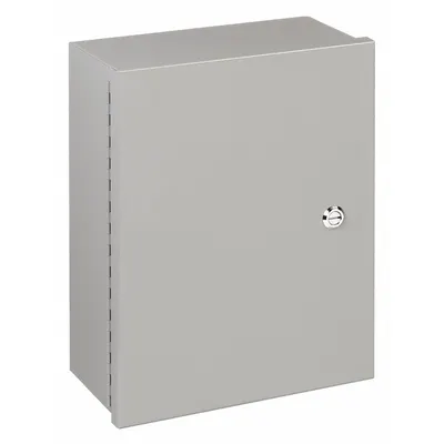 WIEGMANN Enclosure: Steel, 16 in x 12 in x 6 in, NEMA 1, Solid Cover, Hinged - Steel Indoor Enclosures with Hinged Covers