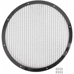 This steel fan guard is designed for use with 30-inch diameter tubeaxial fans. It provides a protective barrier around the fan blades to prevent accidental contact while allowing airflow. Commonly used in industrial ventilation and HVAC systems where fan safety is required.
