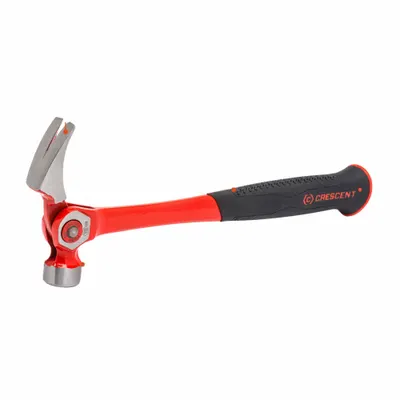 CRESCENT Claw & Framing Hammers: Steel, Textured Grip, Steel Handle, 1 1/8 lb Head Wt - Steel Curved-Claw Hammers