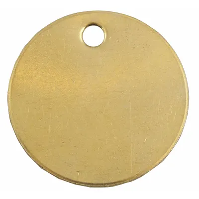 C.H. HANSON Blank Tag: Brass, Brass, 0.04 in Thick, Round, 1 1/2 in x 1 1/2 in - General Purpose Blank Valve Tags