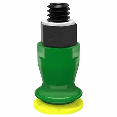 PIAB Vacuum Pad: Plain Pad without Adapter, 21.08 mm Pad Dia, Polyurethane, Yellow - Multi-Bellows Type Packaging Industry Vacuum Pads