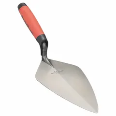 London brick trowel with a carbon steel blade shaped in the London pattern. The straight blade profile and 4-7/8 in width are suited for spreading mortar and laying brick in masonry work.