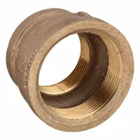 This threaded straight connector joins 2-inch and 1-1/2-inch brass pipes in low-pressure potable water systems. Made of brass, it is rated Class 125 with a maximum operating pressure of 200 psi. Suitable for plumbing and water line applications
