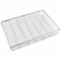 FLAMBEAU Compartment Box: 8 3/4 in x 13 in x 2 7/8 in, Clear, Not Electrostatic Discharge Conductive (MPN 6674KC)