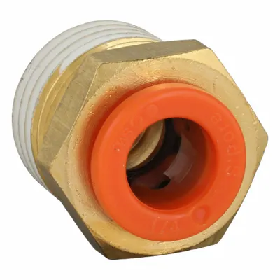 SMC KQ2H07-02AS Push-to-Connect x BSPT Brass Tube Fitting, 1/4" Thread - Polybutylene & Brass Tube Fittings
