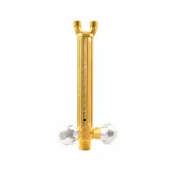 This Victor-style torch handle from UNIWELD features a 3/8"-24 inlet connection. It is used for oxy-fuel welding and cutting in industrial fabrication, repair, and maintenance applications where precise flame control is required.