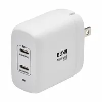 EATON TRIPP LITE Usb Charger: 120V AC/230V AC, 1.2A, 50/60Hz, 2 Output Connectors, White (MPN U280-W02-40C2-G)