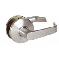 This BEST storeroom lever lockset features a 9K Contour Angle Return Lever in satin chromium-plated zinc finish. It is ADA compliant and equipped with a Large Format Interchangeable Core (LFIC) for keying flexibility. Designed for ANSI F86 function, it provides key-locked egress and free entry, suitable for storeroom, utility, or mechanical-room applications