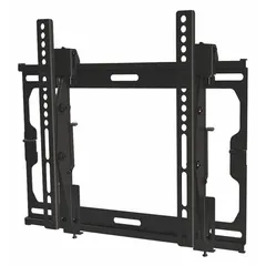 This tilting television mount is designed for wall installation and accommodates flat-panel screens from 27 to 42 inches with a maximum weight capacity of 100 lb. It features a 5° up tilt to reduce glare and 0° swivel. Constructed from steel with a black powder-coated finish, the mount includes all necessary mounting hardware.