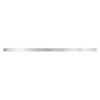 WESTCOTT Ruler: MR-36, 3 ft / 900 mm, 0.06 in Thick, 1/32 in, Clear, Black, Flex - Stainless Steel Rulers