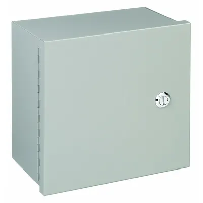 WIEGMANN Enclosure: Steel, 12 in x 12 in x 4 in, NEMA 1, Solid Cover, Hinged - Steel Indoor Enclosures with Hinged Covers