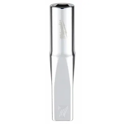 MILWAUKEE Deep Well Socket: Metric, 1/4 in Drive Size, 7 mm Socket Size, 6-Point - Anti-Roll Hand Sockets