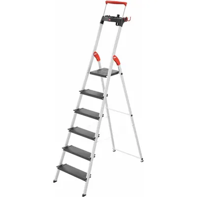 HAILO Platform Stepladder: 8 ft Ladder Size, Aluminum, 330 lb Load Capacity - Lightweight Aluminum Platform Stepladders