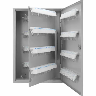 BARSKA Key Cabinet: 240 Key Capacity, Single Key Lock, Steel, Gray, 21 3/4 in Ht - Key Cabinets with Key Lock