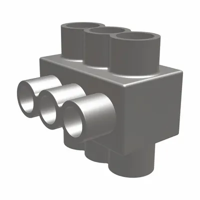 BURNDY Multitap Connector: 4 Port, Double-Sided Entry, 10 AWG – 350 kcmil Wire Size - Dry-Location Double-Sided Entry Multitap Connectors