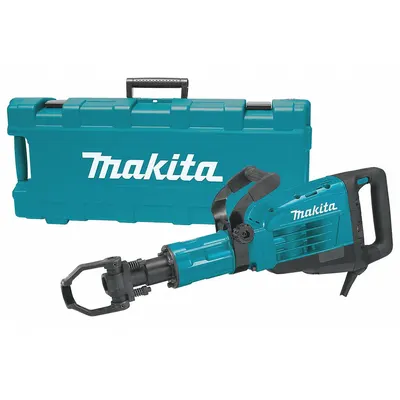 MAKITA Demolition Hammer Kit: Corded, Chipper, 1 1/8 in Hex, 25.7 ft-lb, 1,450 bpm - Inline Corded Demolition Hammers