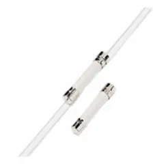 Fast-acting axial-leaded fuse rated 12 A and 450 V AC. Non-indicating design provides overcurrent protection in industrial equipment, power supplies, and control circuits. Suitable for protecting sensitive electronics from short circuits and overloads in panel boards and machinery.