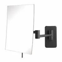 SEE ALL Makeup Mirror: Rectangular, Glass, 13 in Overall Ht, 11 in Overall Wd, 3 in Overall Dp, Wall (MPN JBKSA695)