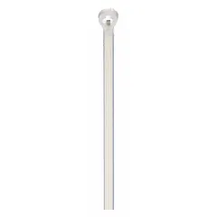 Natural nylon cable tie for indoor bundling and organizing wires and cables in electrical panels, control cabinets, and light-duty applications. Nominal length 4 in, maximum bundle diameter 5/8 in, width 0.09 in. Pack of 1,000. Not rated for outdoor use.