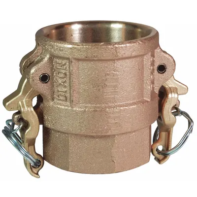 DIXON VALVE & COUPLING Cam and Groove Coupling: 2 1/2 in Coupling Size, 2 1/2 in Hose Fitting Size - Type D Forged Brass Cam & Groove Fittings