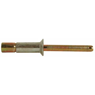 OEM Flush-Mount Blind Rivet, Open End, 0.157" Dia, 11/16" L, 100-Pack - Flush-Mount Blind Rivets
