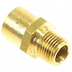 This burner orifice is a replacement component for HVAC gas burners, regulating fuel flow for proper combustion. It is used in gas-fired heating systems such as furnaces and boilers to meter gas flow for efficiency and safety.