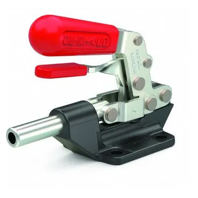 DE-STA-CO Straight Line Clamp: Flange Base Mounting, Locking Horizontal Handle, 1.28 in Arm Lg - Secure Locked Straight-Line Toggle Clamps