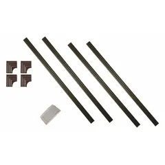 This mirror installation kit from MIRREDGE is designed for framing and installing mirrors. It features a Royal Oak wood-grain finish with square corners, constructed from polymer plastic. The kit measures 60 inches in width, 1/4 inch in depth, and is non-lighted. Suitable for use in residential or commercial settings to provide a decorative border around mirrors.