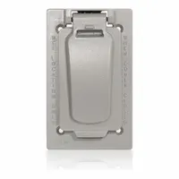 LEVITON Weatherproof Cover: Aluminum, Decora/FS/GFCI, 1 Gangs, 4 11/16 in Overall Ht, 3R, Gray (MPN WM1VF-GY)
