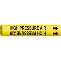 Pipe Marker: High Pressure Air, Yellow, Black, Fits 1 1/2 to 2 3/8 in Pipe O.D., 1 Pipe Markers (MPN 4075-B)