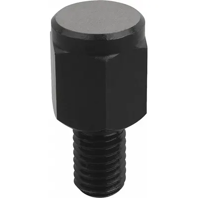 KIPP Positioning Foot w/Flat Face: External Threads, Flat, Steel, M20 Thread Size - Positioning Feet with Ground Wear-Resistant Flat Face