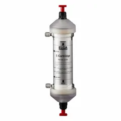The ELGA LC181 is a degasser cartridge designed to remove dissolved gases from tap water feed sources. It is used in laboratory and industrial water purification systems to reduce gas content, improving water quality for sensitive analytical processes and equipment.