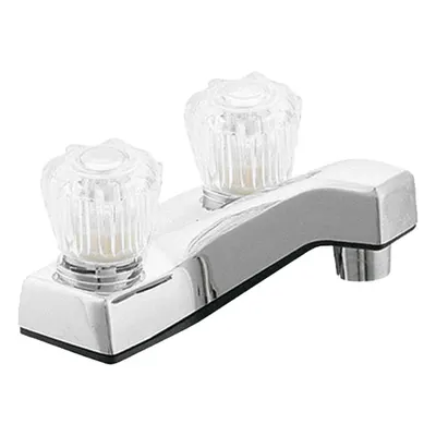 EZ-FLO Low Arc Bathroom Faucet: Nonmetallic Collection, Plastic, Chrome Finish - Centerset Handle Bathroom Faucets