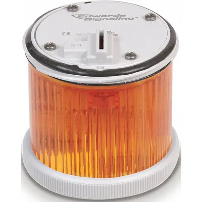 EDWARDS SIGNALING Tower Light Module: Steady, 120V AC, Amber, 70 mm Overall Dia - Steady Light Modules
